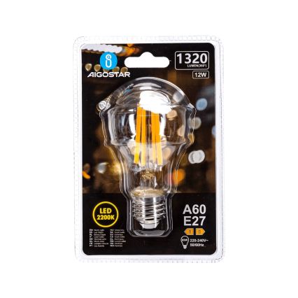 LED-лампа VINTAGE A60 E27/12W/230V 2200K - Aigostar