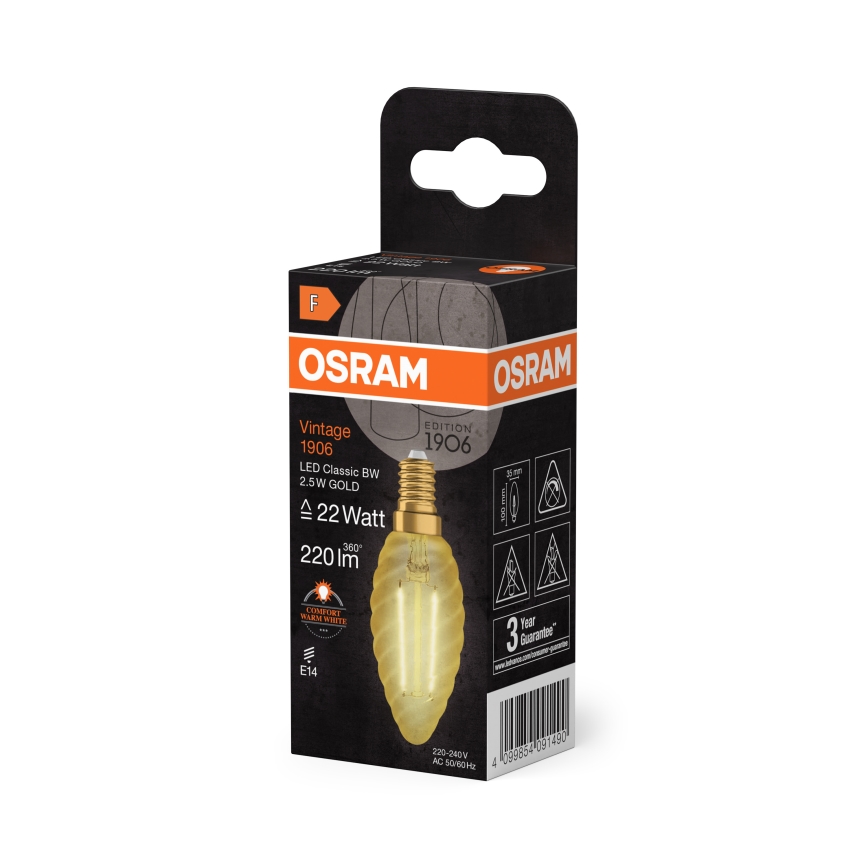 LED-лампа VINTAGE FILAMENT E14/2,5W/230V 2400K - Osram