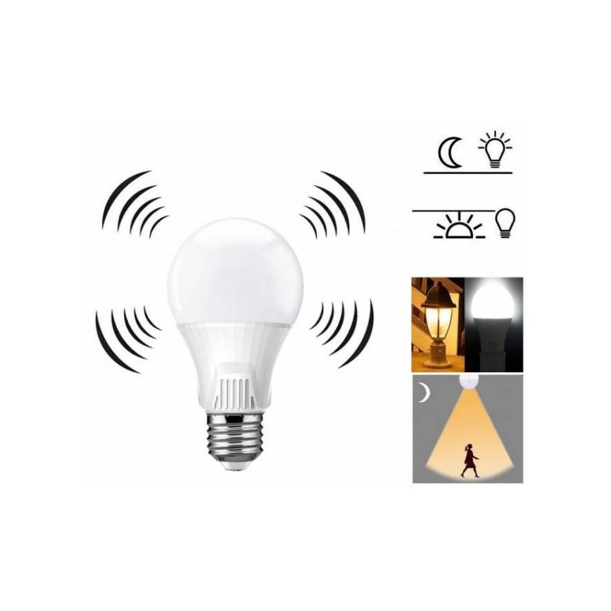 LED-лампа з датчиком руху E27/9 Вт/230 В/6500 К