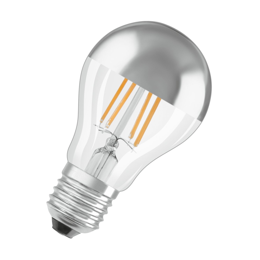 LED-лампа з дзеркальною верхівкою FILAMENT E27/6,5W/230V 2700K срібляста- Osram