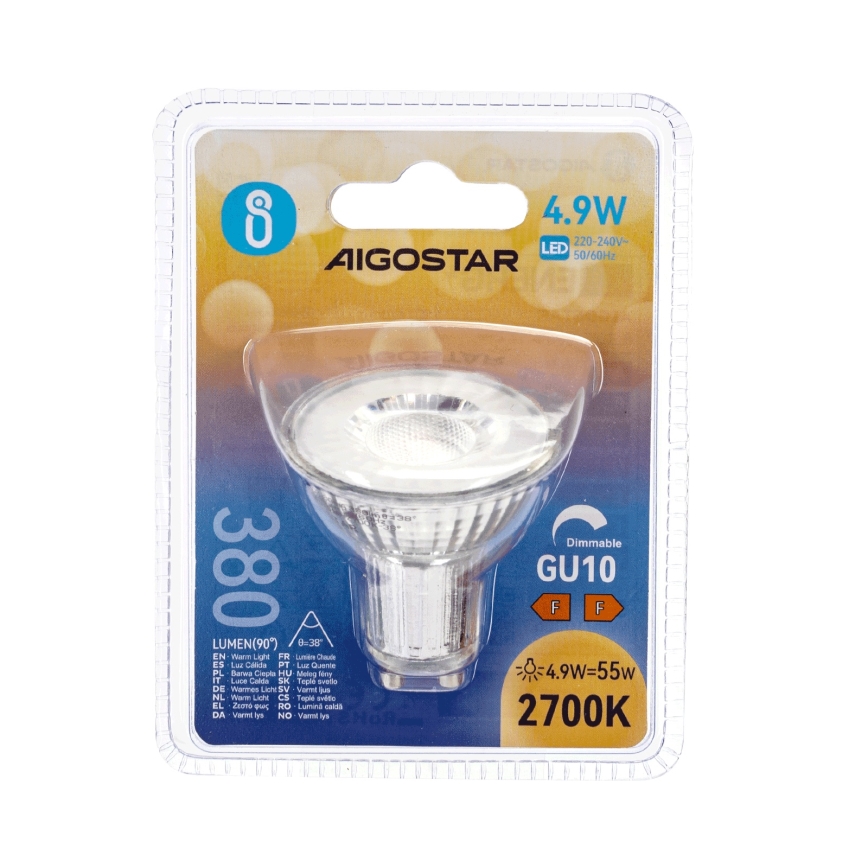 LED-лампа з можливістю затемнення GU10/4,9W/230V 2700K - Aigostar