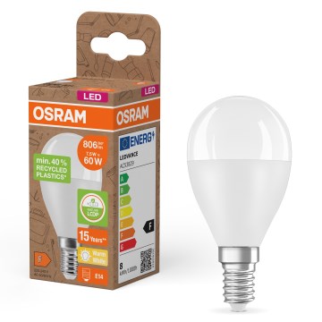 LED-лампа з переробленого пластику P45 E14/7,5W/230V 2700K - Osram