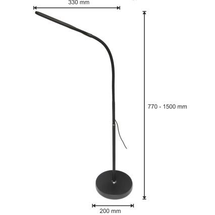 LED Лампа з регулюванням яскравості 3в1 LED/10W/230V 3000/4000/6000K CRI 90 чорний