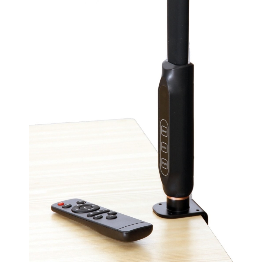 LED Сенсорна лампа з регулюванням яскравості 3в1 LED/12W/230V чорний CRI 90 + пульт дистанційного керування