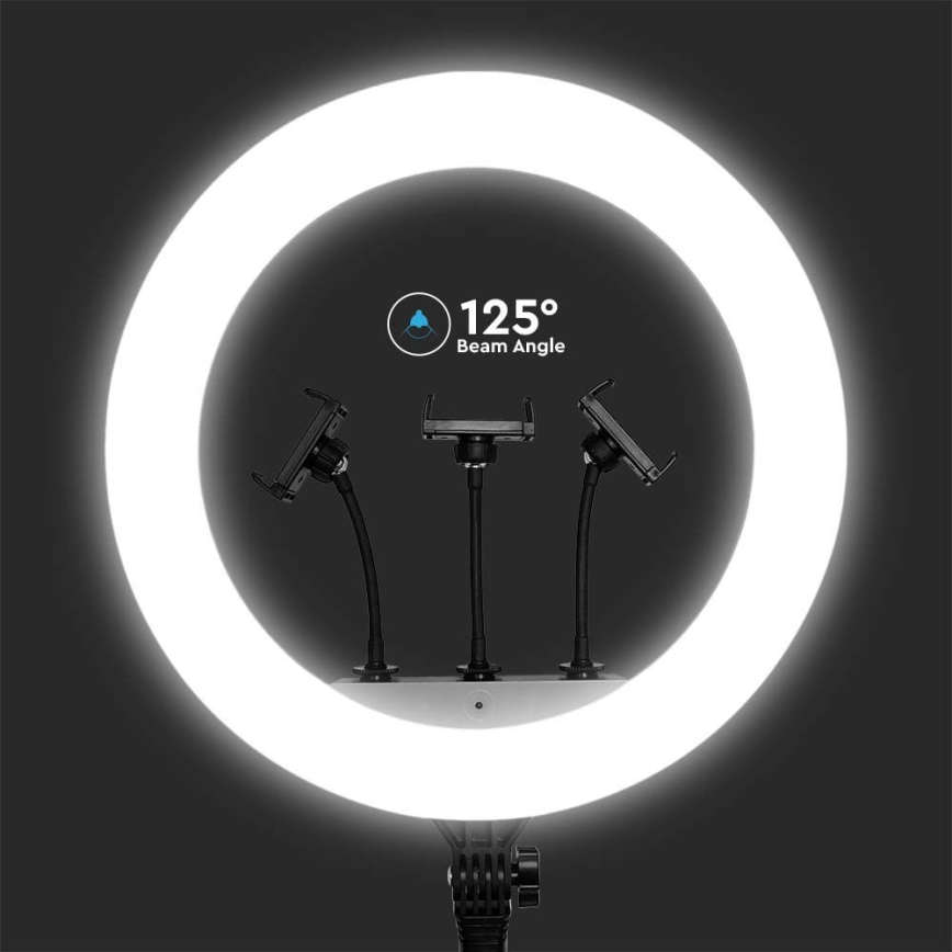 LED Лампа з регулюванням яскравості із підставкою і тримачем для відеоблогів LED/55W/230V CRI 90 + пульт дистанційного керування