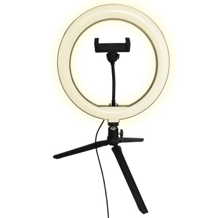 LED Лампа з регулюванням яскравості зі штативом і тримачем для відеоблогів LED/10W/5V 2700-6500K