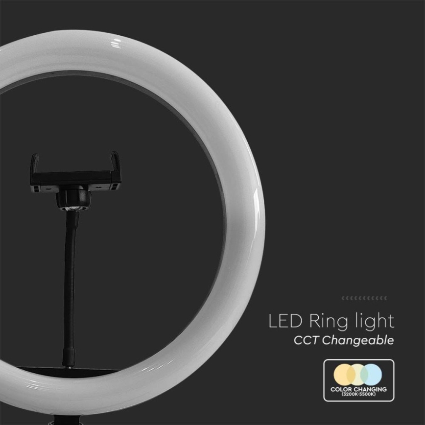 LED Лампа з регулюванням яскравості зі штативом і тримачем для відеоблогів LED/10W/5V 3200-5500K