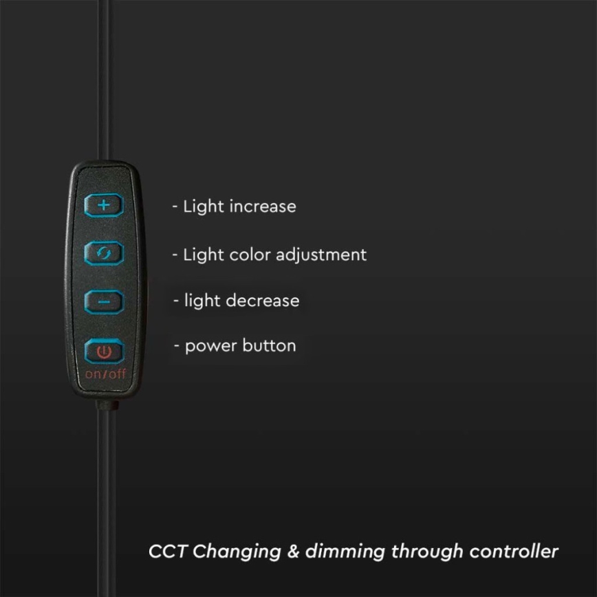 LED Лампа з регулюванням яскравості зі штативом і тримачем для відеоблогів LED/10W/5V 3200-5500K