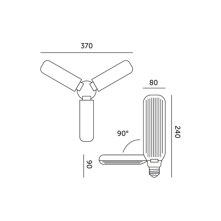 LED Лампочка для вирощування рослин PLANTY E27/24W/230V 1200K