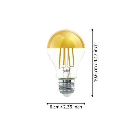 LED лампочка із дзеркальною сферичною колбою A60 E27/7,3W/230V 2700K - Eglo 110031