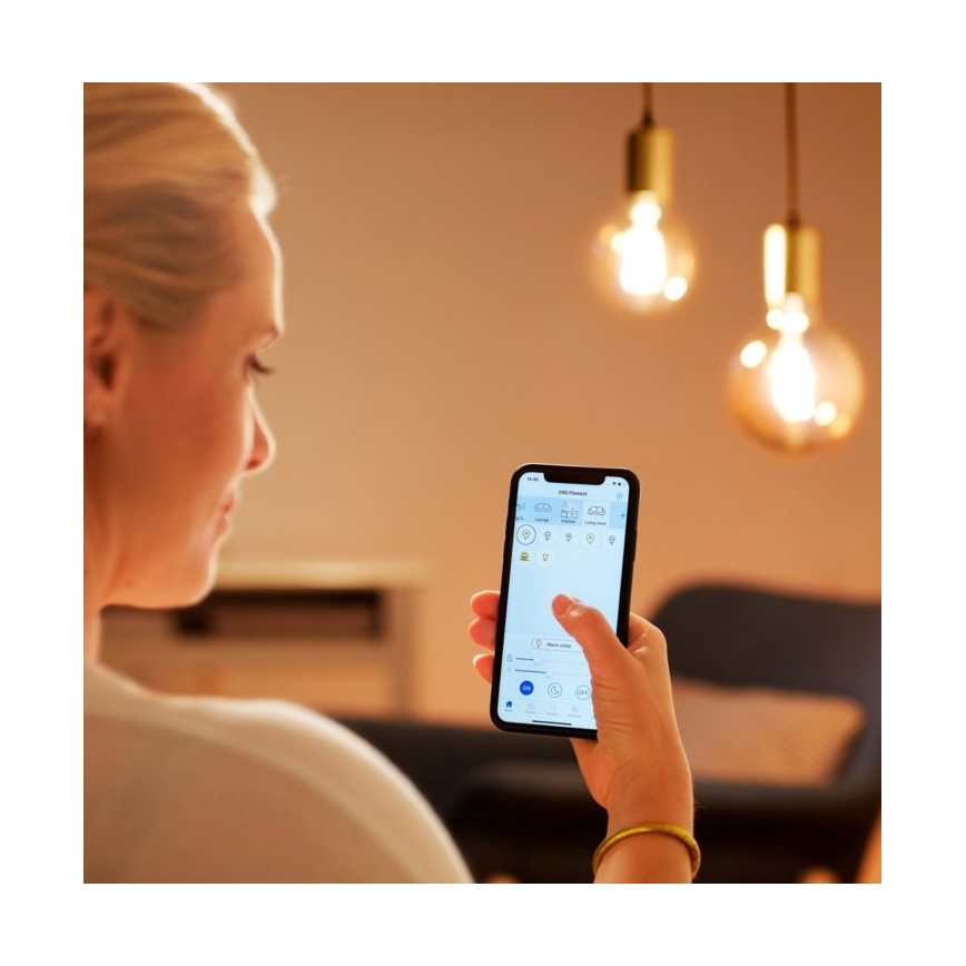 LED лампочка з регулюванням яскравості FILAMENT C35 E14/4,9W/230V 2700-6500K CRI 90 Wi-Fi – WiZ