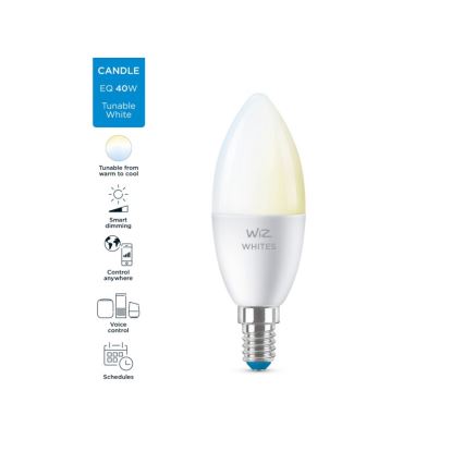 LED лампочка з регулюванням яскравості C37 E14/4,9W/230V 2700-6500K CRI 90 Wi-Fi – WiZ