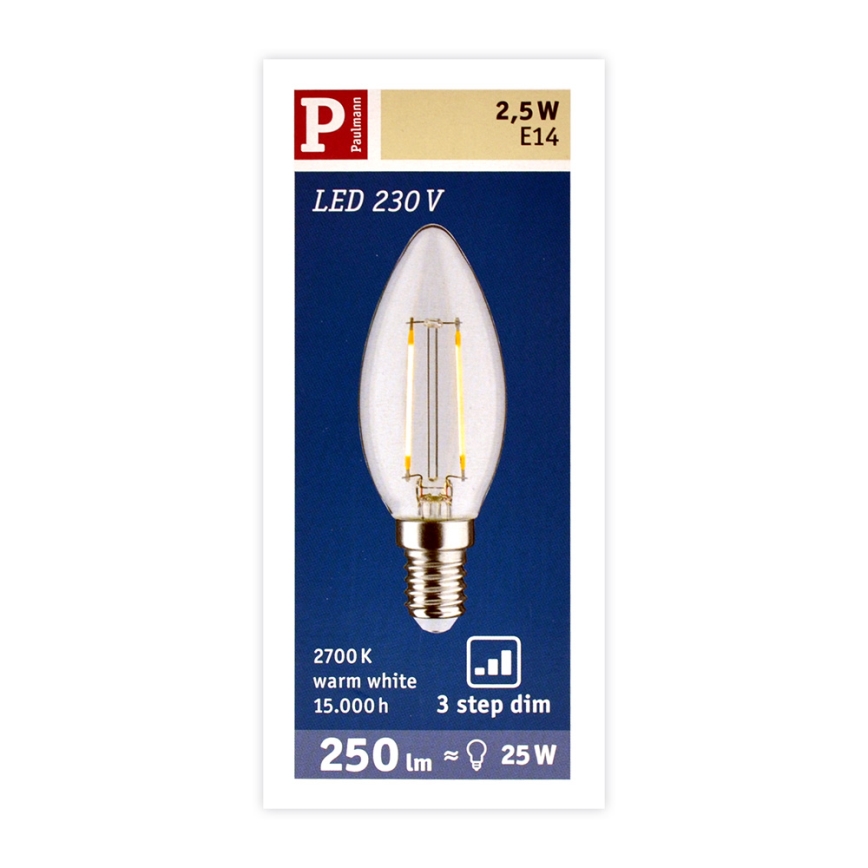 LED Лампочка з регулюванням яскравості E14/2,5W/230V 2700K - Paulmann 28572