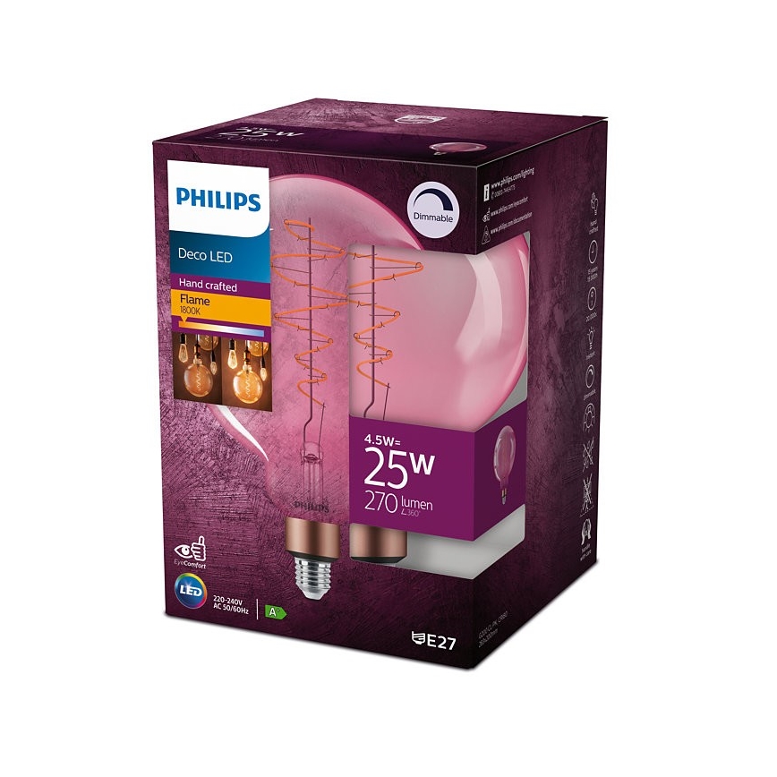 LED лампочка з регулюванням яскравості Philips DECO G200 E27/4,5W/230V 1800K