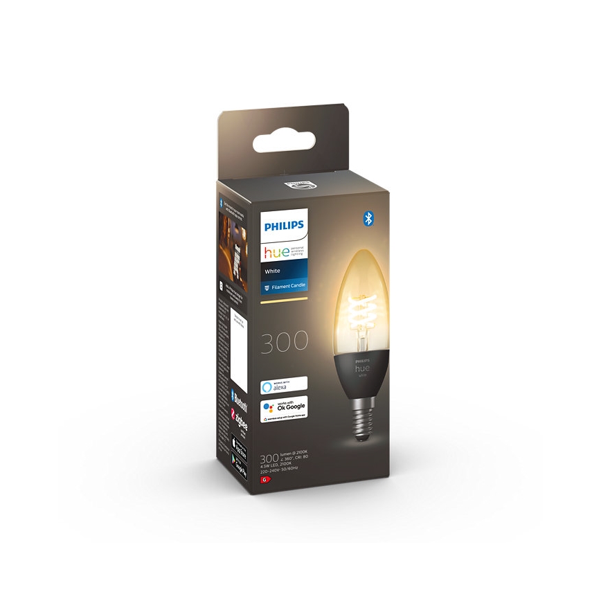 LED Лампочка з регулюванням яскравості Philips Hue WHITE FILAMENT E14/4,5W/230V 2100K