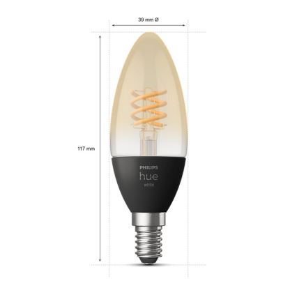 LED Лампочка з регулюванням яскравості Philips Hue WHITE FILAMENT E14/4,5W/230V 2100K