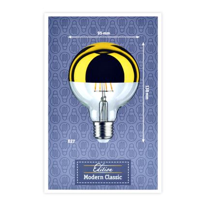 LED лампочка з регулюванням яскравості та дзеркальною сферичною колбою GLOBE G95 E27/6,5W/230V 2700K золотий - Paulmann 28675