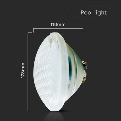 LED Лампочка для басейну LED/18W/12V IP68 6500K