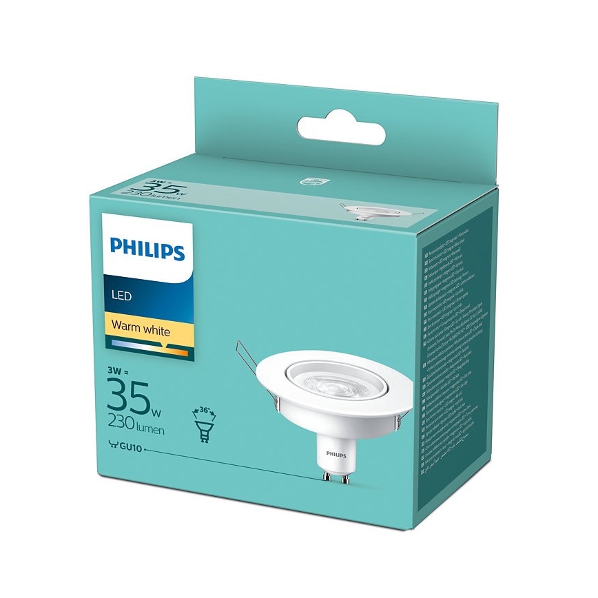 LED Лампочка для точкового світильника Philips GU10/3W/230V 2700K