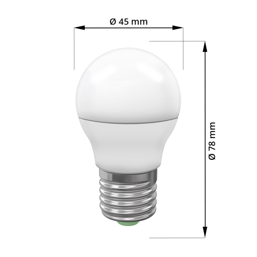 LED Лампочка ECOLINE G45 E27/7W/230V 3000K - Brilagi