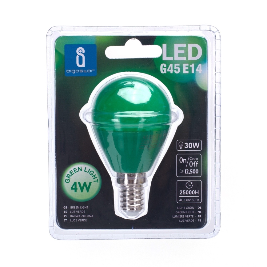 LED Лампочка G45 E14/4W/230V зелений - Aigostar