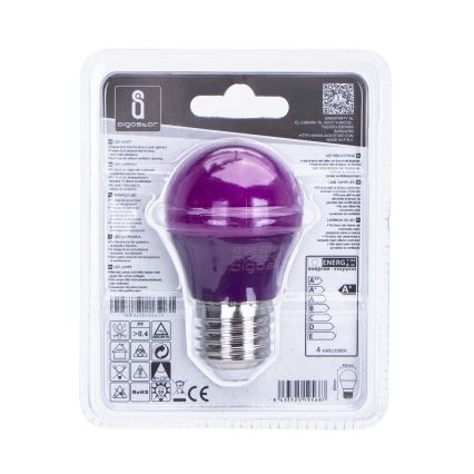LED Лампочка G45 E27/4W/230V фіолетовий - Aigostar