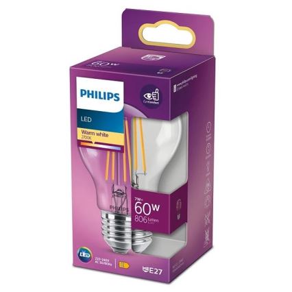 LED Лампочка VINTAGE Philips A60 E27/7W/230V 2700K