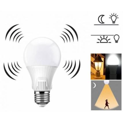 LED Лампочка з датчиком E27/9W/230V 6500K
