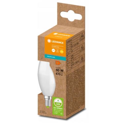 LED Лампочка з переробленого пластику B40 E14/4,9W/230V 2700K - Ledvance