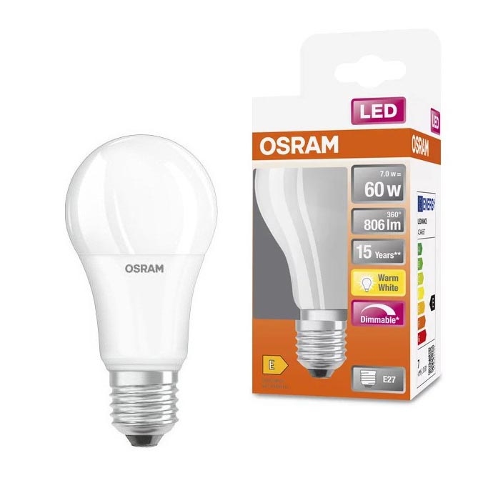 LED лампочка з регулюванням яскравості A60 E27/7W/230V 2700K - Osram