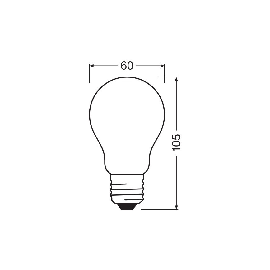 LED лампочка з регулюванням яскравості A60 E27/7W/230V 2700K - Osram