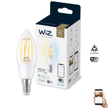 LED лампочка з регулюванням яскравості FILAMENT C35 E14/4,9W/230V 2700-6500K CRI 90 Wi-Fi – WiZ