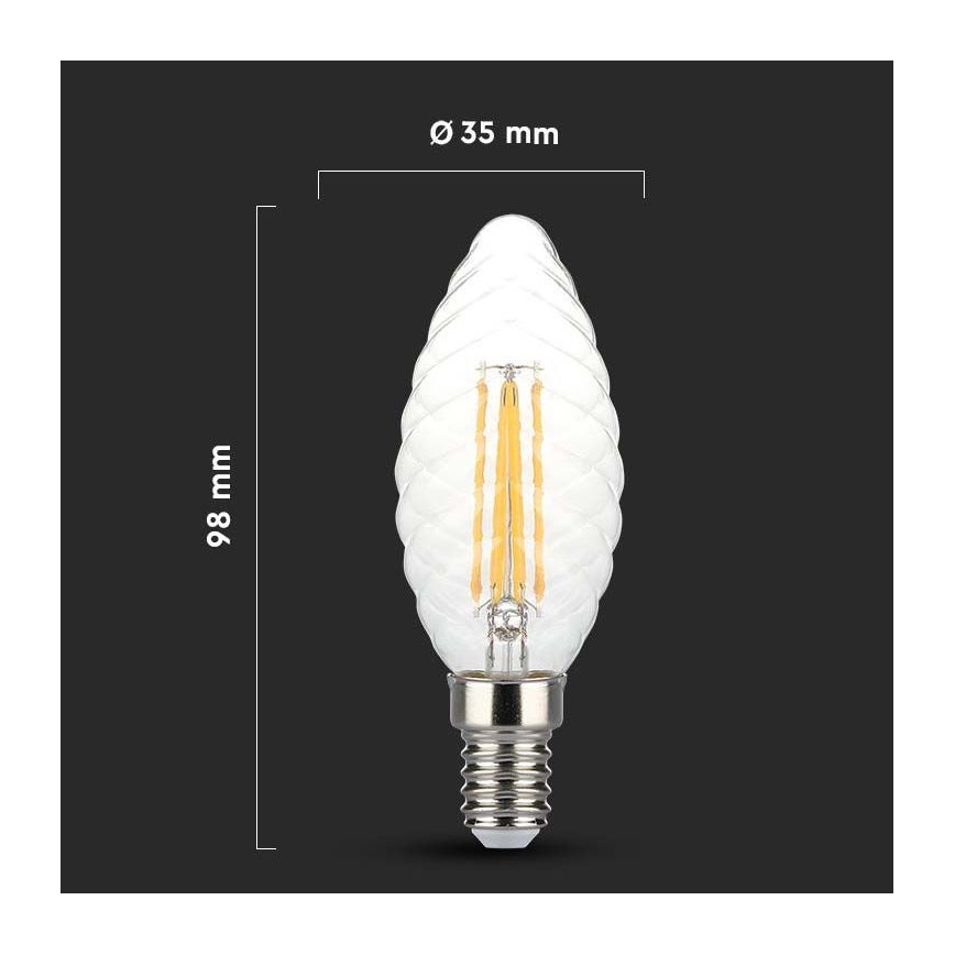 LED лампочка з регулюванням яскравості FILAMENT E14/4W/230V 3000K
