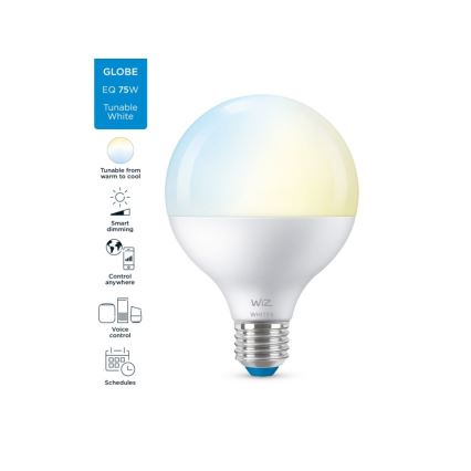 LED лампочка з регулюванням яскравості G95 E27/11W/230V 2700-6500K CRI 90 Wi-Fi – WiZ