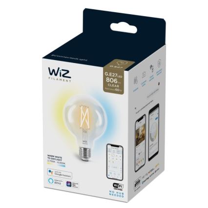 LED лампочка з регулюванням яскравості FILAMENT G95 E27/6,7W/230V 2700-6500K CRI 90 Wi-Fi – WiZ
