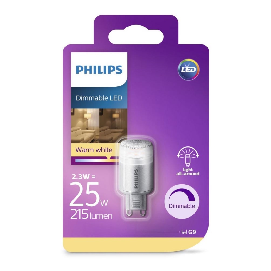 LED лампочка з регулюванням яскравості Philips G9/2,3W/230V 2700K