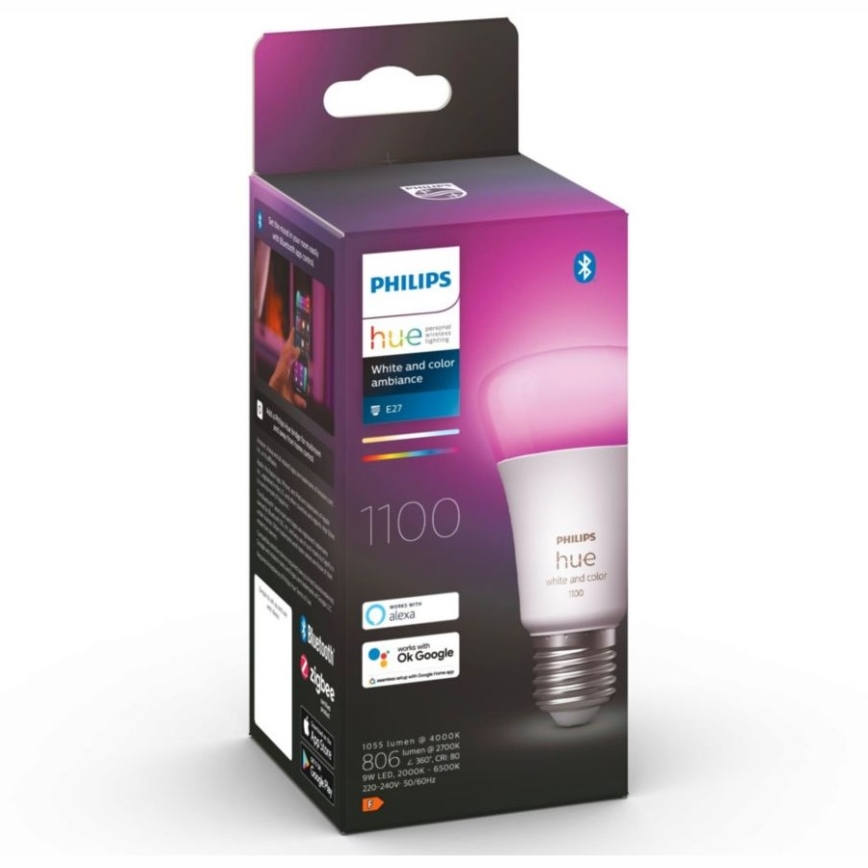 LED Лампочка з регулюванням яскравості Philips Hue White And Color Ambiance A60 E27/9W/230V 2000-6500K