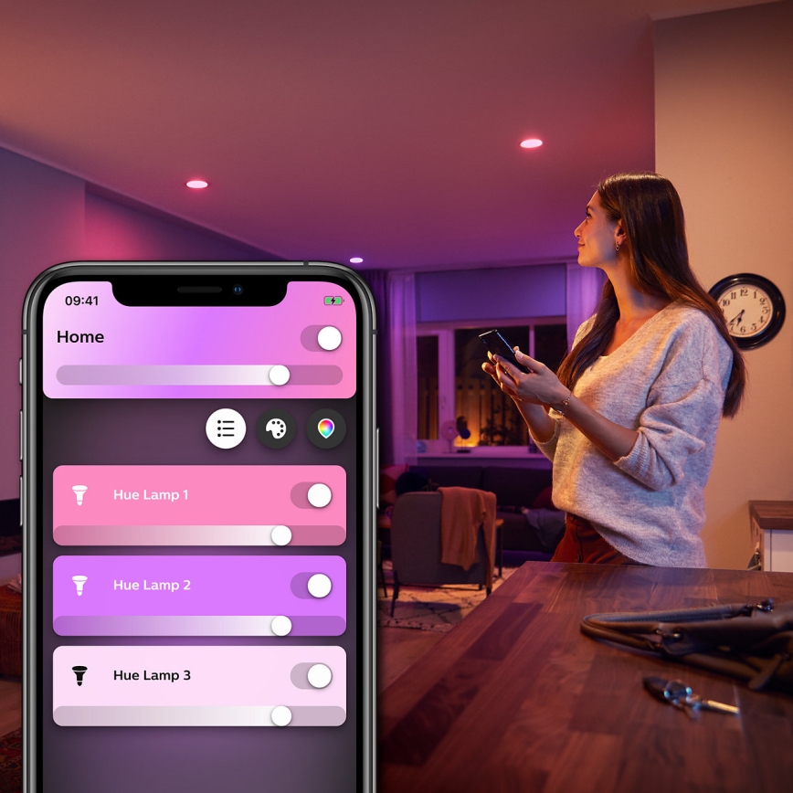 LED лампочка з регулюванням яскравості Philips Hue White And Color Ambiance E27/6,5W/230V 2000-6500K