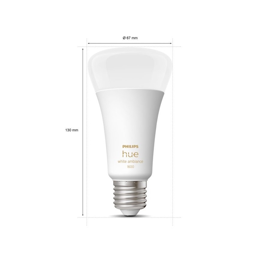 LED Лампочка з регулюванням яскравості Philips Hue WHITE AMBIANCE E27/13W/230V 2200-6500K
