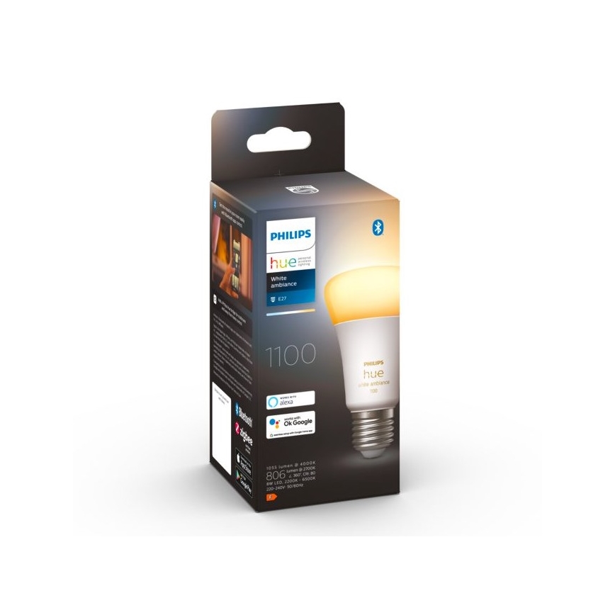 LED Лампочка з регулюванням яскравості Philips Hue WHITE AMBIANCE E27/8W/230V 2200-6500K