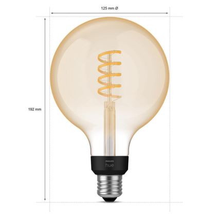 LED Лампочка з регулюванням яскравості Philips Hue WHITE AMBIANCE G125 E27/7W/230V 2200-4500K