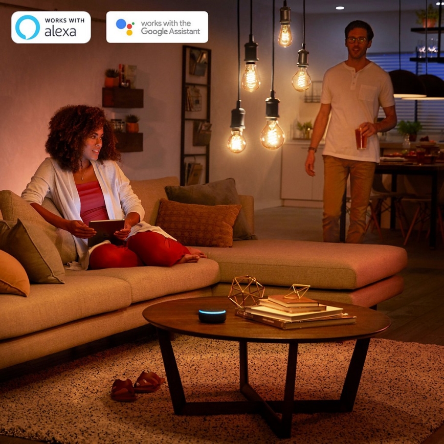 LED лампочка з регулюванням яскравості Philips Hue WHITE FILAMENT ST64 E27/7W/230V 2100K