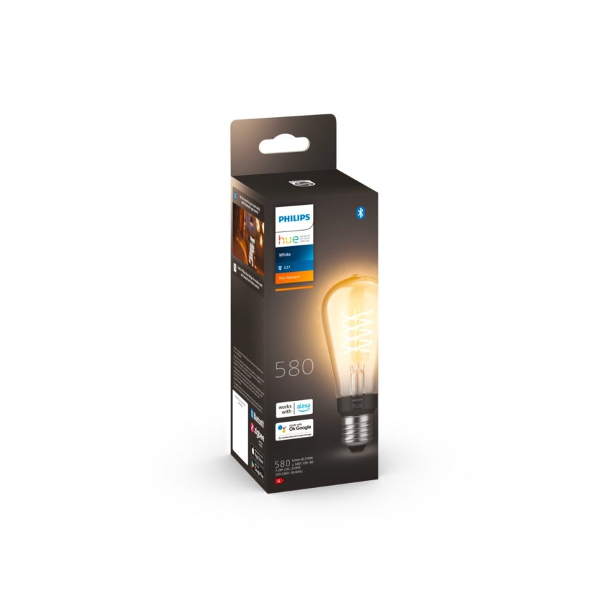 LED лампочка з регулюванням яскравості Philips Hue WHITE FILAMENT ST64 E27/7W/230V 2100K