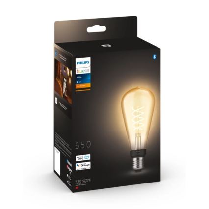 LED лампочка з регулюванням яскравості Philips Hue WHITE FILAMENT ST72 E27/7W/230V 2100K