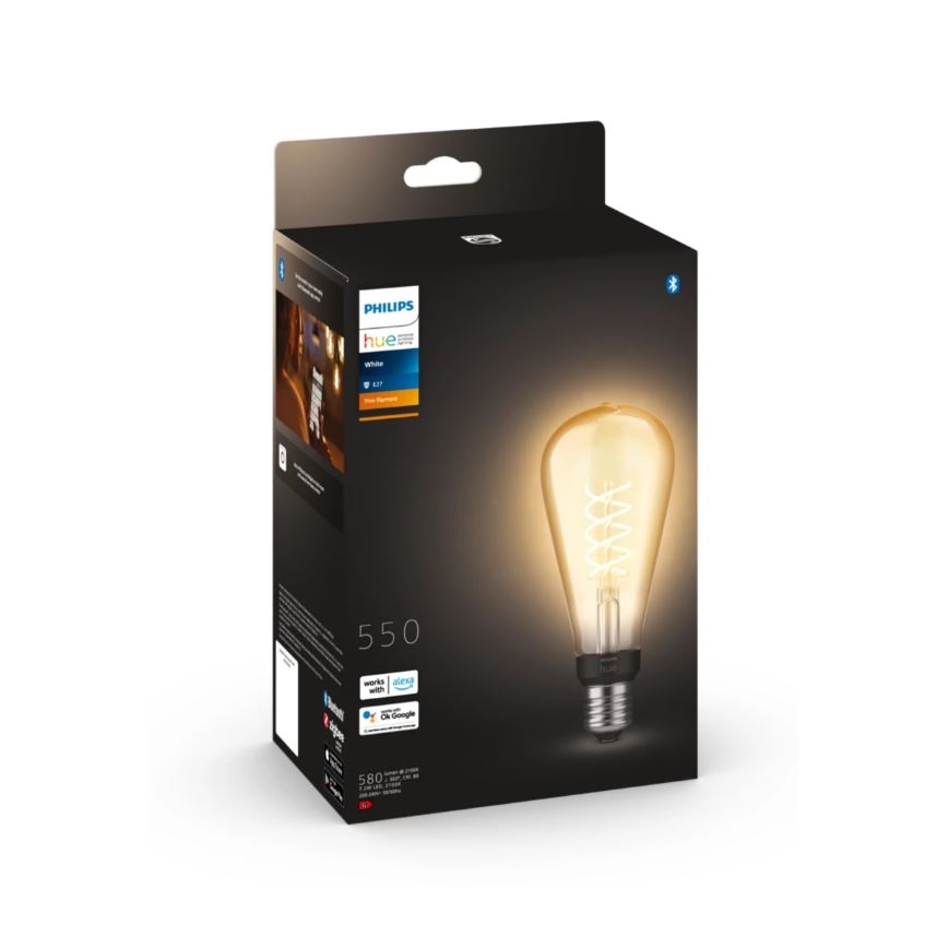 LED лампочка з регулюванням яскравості Philips Hue WHITE FILAMENT ST72 E27/7W/230V 2100K