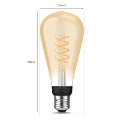 LED лампочка з регулюванням яскравості Philips Hue WHITE FILAMENT ST72 E27/7W/230V 2100K