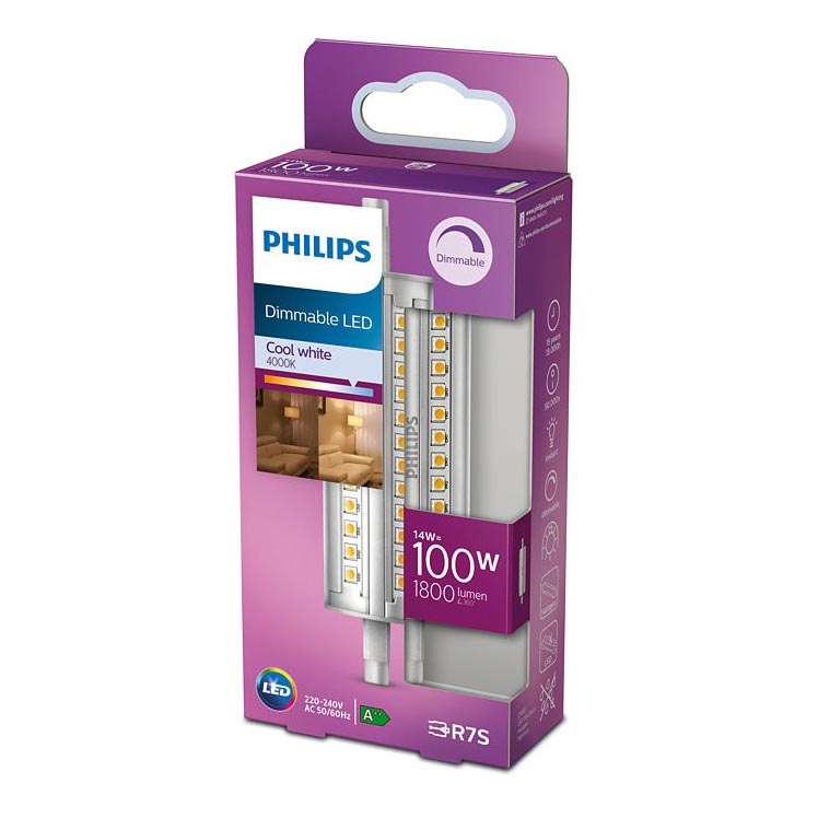 LED лампочка з регулюванням яскравості Philips R7s/14W/230V 4000K 118 мм
