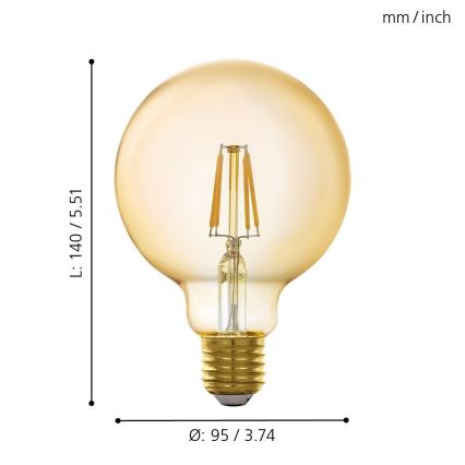 LED Лампочка з регулюванням яскравості E27/5,5W/230V 2200K - Eglo