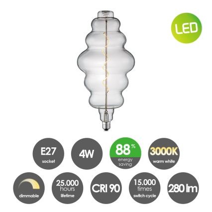 LED лампочка з регулюванням яскравості VINTAGE EDISON E27/4W/230V 3000K CRI 90