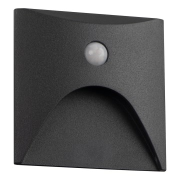 LED-лестничный светильник с датчиком движения и сумерек EXIN LED/2,5W/230V 3000K IP65 антрацитовый, квадратный